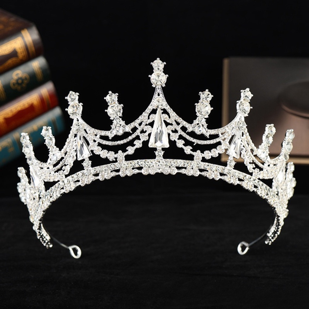 Crystal Pearls Bridal Tiaras Crowns Rhinestone Pageant Diadem Bride